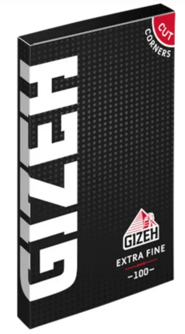 GIZEH Χαρτάκια Black Extra Fine Double 100φ. - Μαύρο με Μαγνήτη