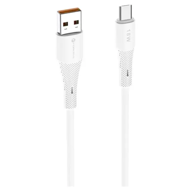 FORCELL F-ENERGY C341 cable USB A to Micro USB QC3.0 2,4A 18W Silicone 1 m white 2