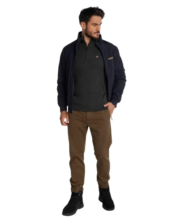 Napapijri - Ανδρικό Πουλόβερ Damavand Regular Fit NP0A4GJS-197 Γκρι Σκούρο - S 2