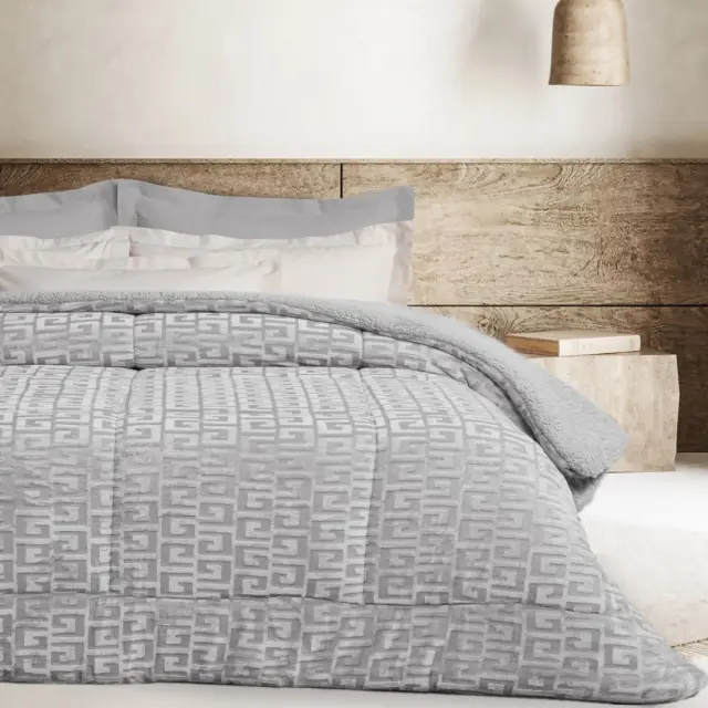 Κουβερτοπάπλωμα 220x240 Υπέρδιπλο 720gsm Fleece Sherpa Das Home 1392 Grey 100% Πολυέστερ