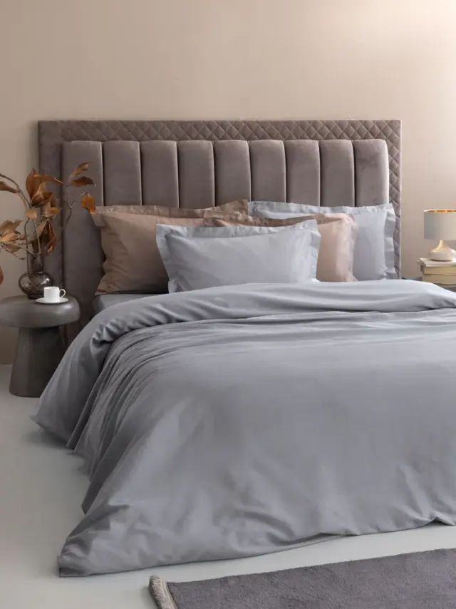 Σετ Σεντόνια 240Χ270 Υπέρδιπλα Palamaiki Posh Sateen Χωρίς Λάστιχο100% Βαμβακοσατέν- Grey