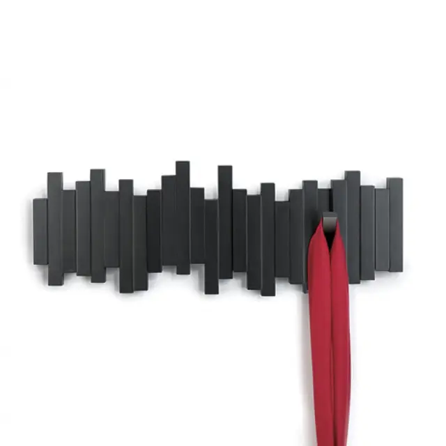 Κρεμάστρα τοίχου Sticks Umbra 5 θέσεων με διαστάσεις 49.3x2.5x18.4cm - Μαυρο318211-040