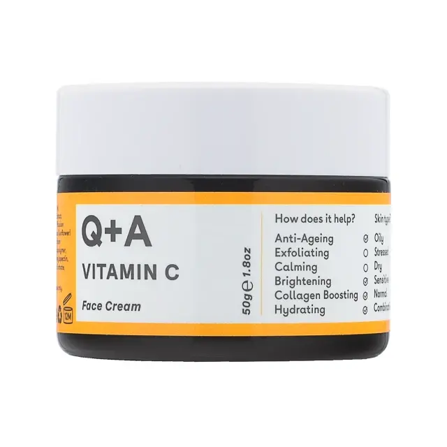 Q+A Vitamin C Radiance Face Cream Ενυδατική κρέμα προσώπου με βιταμίνη C 50g 2