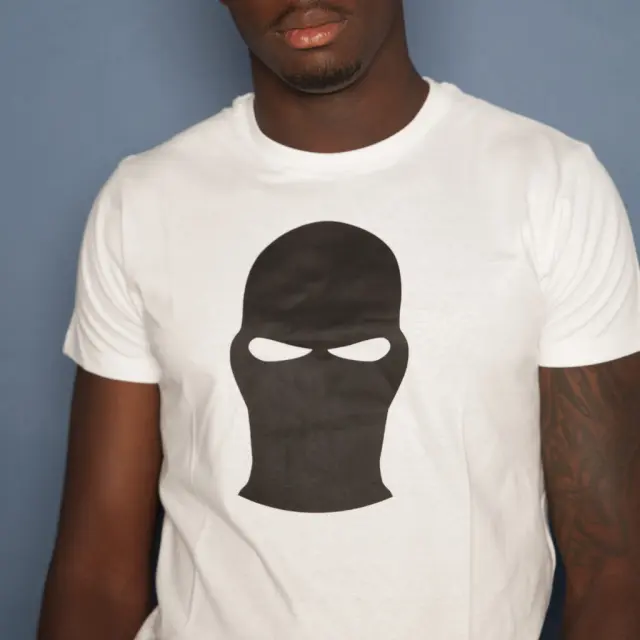 Ghetto Black Mask White T-Shirt Men’s | Somewhere We Belong 3