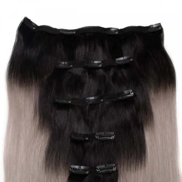 SEAMLESS1 HAIR EXTENSIONS ΤΡΕΣΑ ΜΕ ΚΛΙΠ 5 ΚΟΜΜΑΤΙΑ SALT N PEPPER 55ΕΚ