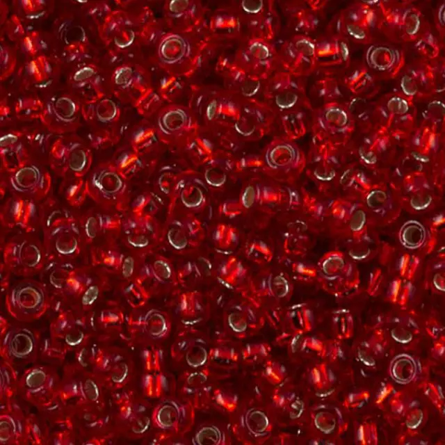 Χάντρα Miyuki Round Rocailles 8/0 - 11 - Silver Lined Ruby ~25gr