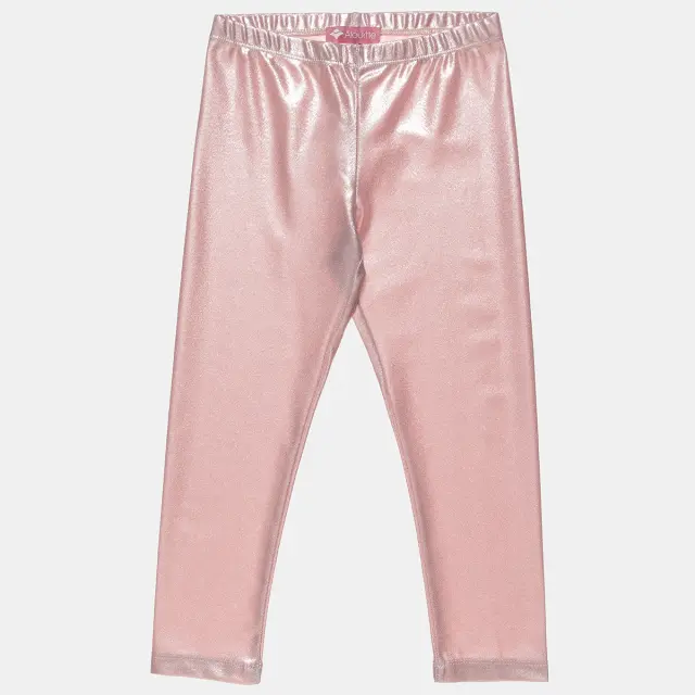 Κολάν γυαλιστερό σε baby pink χρώμα με glitter εφέ
