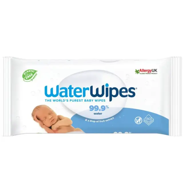 WaterWipes Άοσμα Μωρομάντηλα, 99,9% Νερό, 100% Plastic-free, 60τεμ