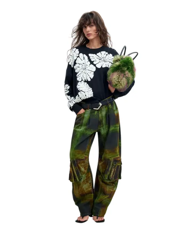 Desigual - Γυναικείο Πλεκτό Πουλóβερ Jers Bubbles 26WWJF09-2000 Μαύρο 2