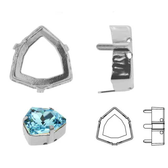 Καστόνι Swarovski 4706 Trilliant 12mm με 3 Νύχια - Rhodium - 4τεμ
