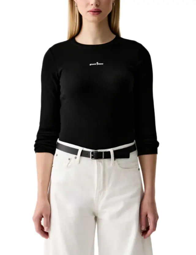 Guess γυναικεία μακρυμάνικη ριμπ μπλούζα slim W6YP14K3821-1