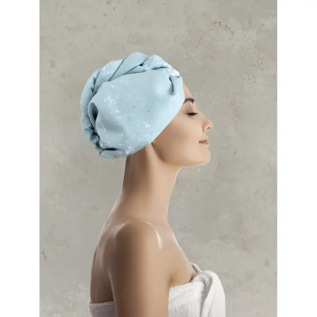 Πετσέτα-Τουρμπάνι Μαλλιών 25x65 Nima Kasia Grey 100% Microfiber