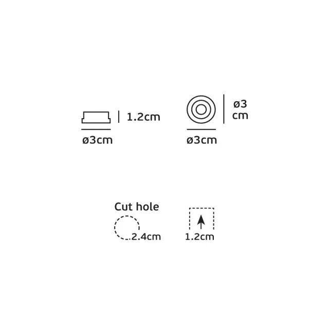 Mino 04128/B/C Χωνευτό σταθερό σποτ led 3W 4000K ø3x1.2cm μαύρο 2