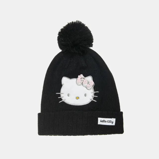 Σκούφος Hello Kitty με χοντρή πλέξη και παγιέτες one size