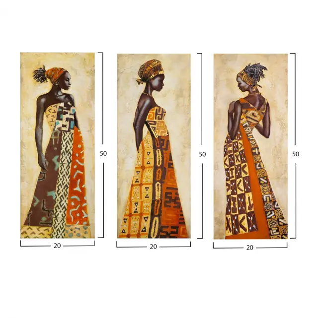 ΠΙΝΑΚΑΣ ΤΡΙΠΤΥΧΟ MDF AFRICAN STYLE WOMEN FB97204.03 60X0,3X50 εκ. 2