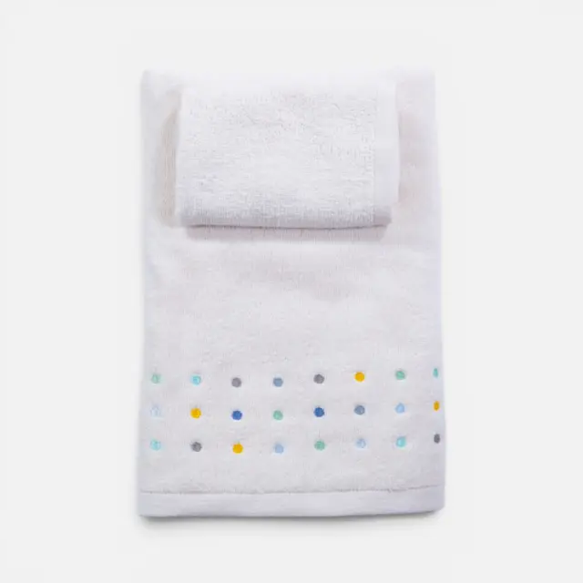 Πετσέτες Βρεφικές Σετ 2τεμ. Dots Nef Nef Homeware, 100% ΒΑΜΒΑΚΙ - ECRU/BLUE (041054)