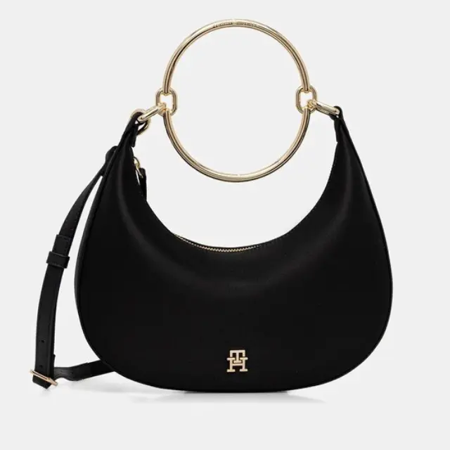 Γυναικεία Τσάντα Ώμου Tommy Hilfiger AW0AW18236-BDS Μαύρη Μαύρο - One Size