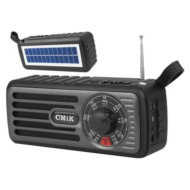 CMIK MK-101 Φορητό Ραδιόφωνο Ηλιακό με Bluetooth και USB Μαύρο