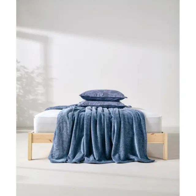 Κουβέρτα Fleece Μονή Kentia Monica 01 Blue 160x220