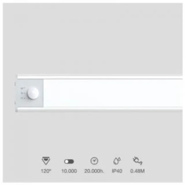 Φωτιστικό LED GSC Tibuka 60cm με Αισθητήρα Κίνησης 180lm 3000K έως 6500K Ασημί N70528 2