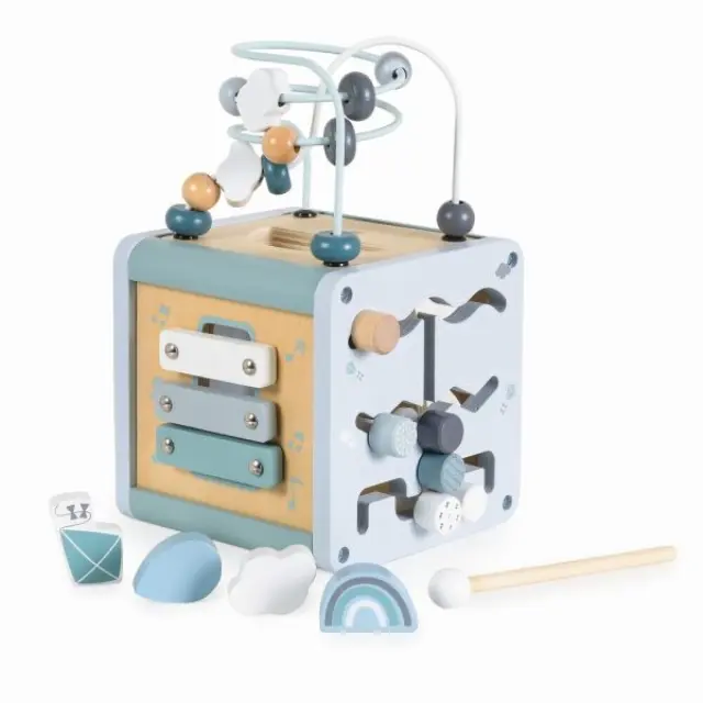 Moni Toys Ξύλινος Κύβος Δραστηριοτήτων Blue W11B316