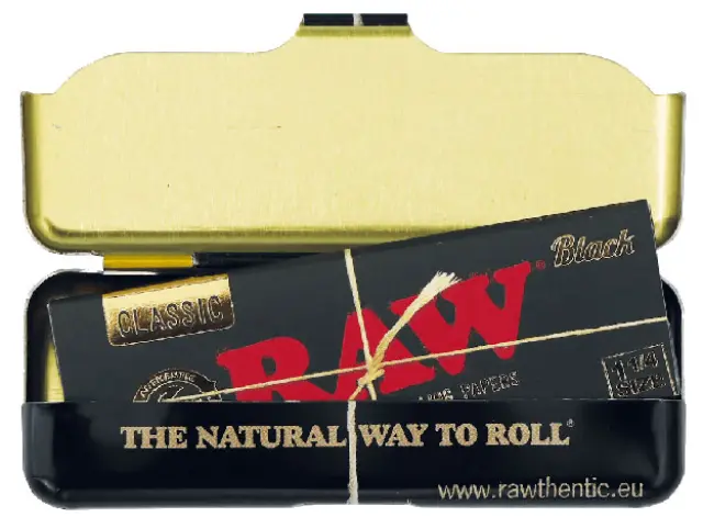 RAW Metal Tin Θήκη για Χαρτάκια 1¼ - Black Classic 2