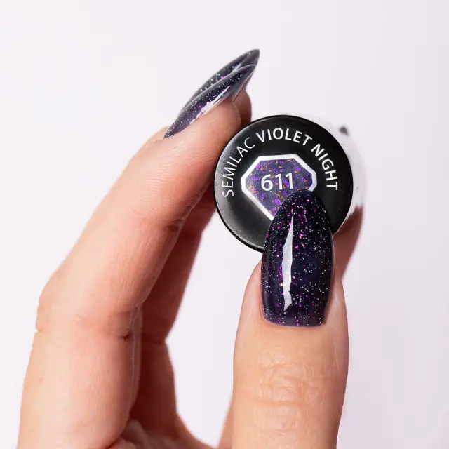 Semilac Ημιμόνιμο Βερνίκι 611 Violet Night 7ml 2