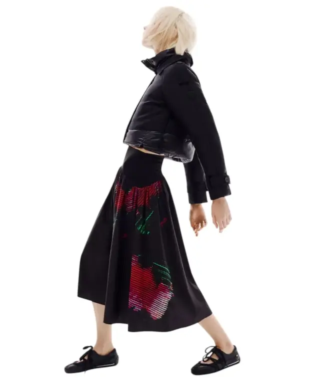 Desigual - Γυναικεία Φούστα Midi Fal Cane 26SWFW02-2000 Μαύρο 2