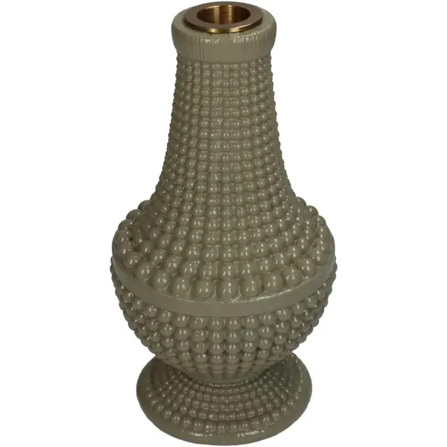 Κηροπήγιο Χάντρες Πράσινο Polyresin 10.8x10.8x19.3cm