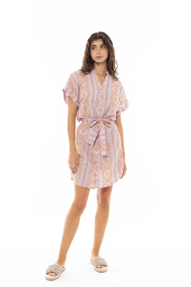 B321 - Hot Pink - BEACHWEAR EMBROIDERY ORANGE
