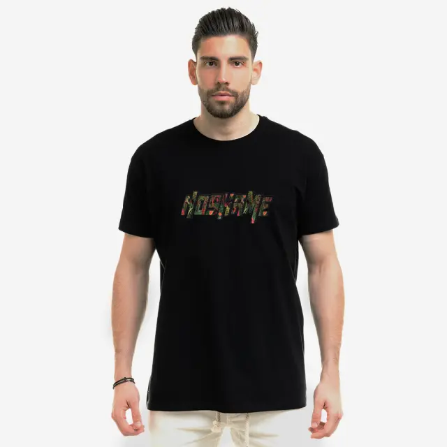 T-shirt Noshame® Μαύρο με τύπωμα Jungle - 112385 - XXL