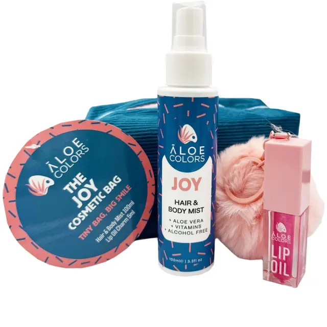 Aloe Colors Promo The Joy Cosmetic Bag Mist Μαλλιών + Σώματος, 100ml, Έλαιο Χειλιών Charm, 5ml + Νεσεσέρ 2