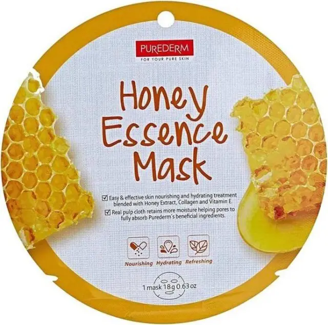 Purederm Honey Collagen Mask Sheet Μάσκα Προσώπου Με Μέλι & Κολλαγόνο 18g