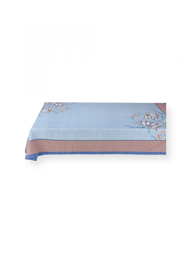 PIP STUDIO ΒΑΜΒΑΚΕΡΟ ΤΡΑΠΕΖΟΜΑΝΤΗΛΟ FLOWER FESTIVAL ΜΠΛΕ 100cmX100cm - One size