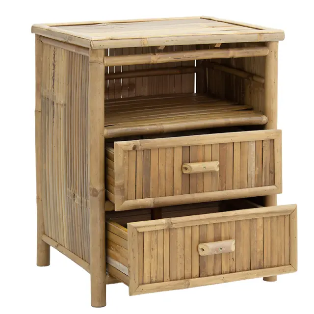 Κομοδίνο Ofra pakoworld bamboo φυσικό 56x46x69εκ 2