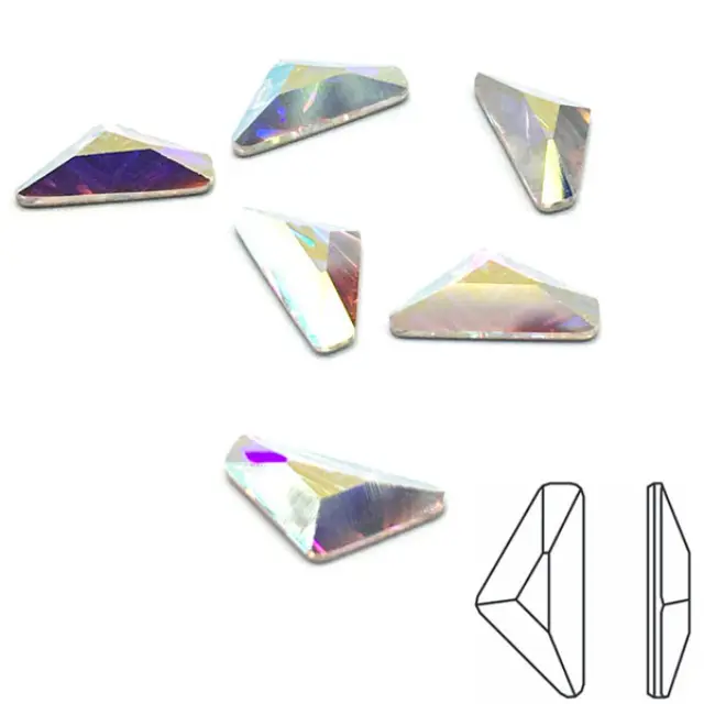 Swarovski 2739 Triangle Alpha GlueFix 10x5mm Crystal AB - 6τεμ
