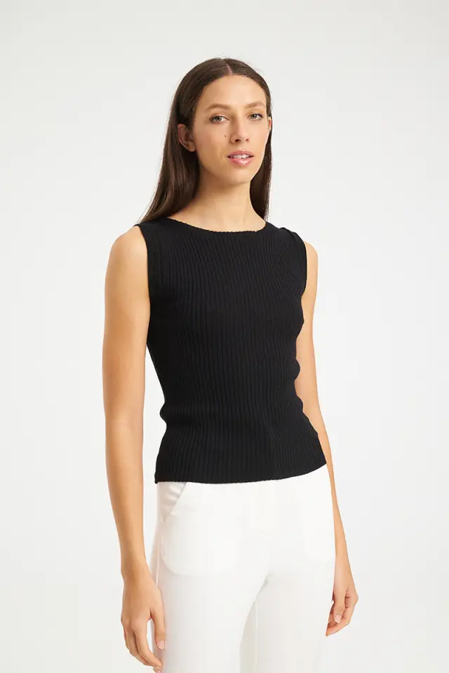 Ριπ Πλεκτό Τοπ με Στρογγυλή Λαιμόκοψη VENETSIA KNIT TOP - XS 2