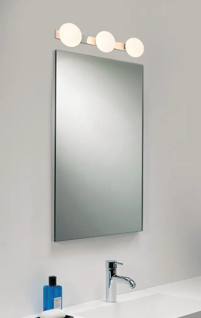 InLight Επιτοίχιο φωτιστικό από χρώμιο μέταλλο και λευκή οπαλίνα 3XG9 D:46cm (43420-3) 2