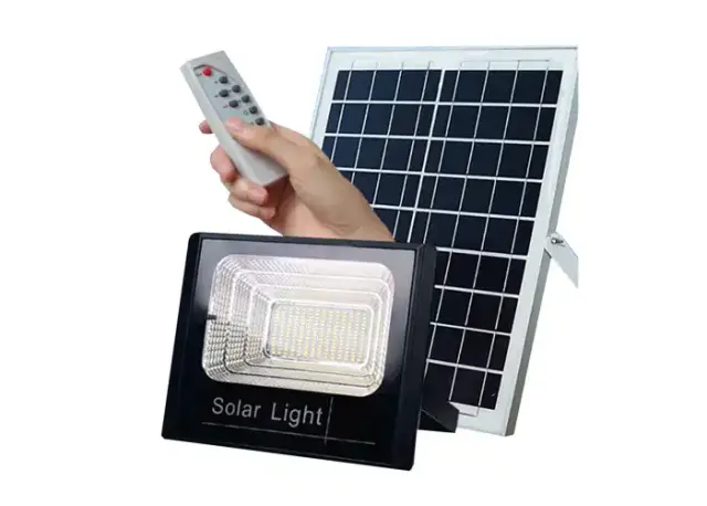 Jortan Στεγανός Ηλιακός Προβολέας LED 200W Ψυχρό Λευκό 6500K με Τηλεχειριστήριο IP66 JT-91001-YY200W