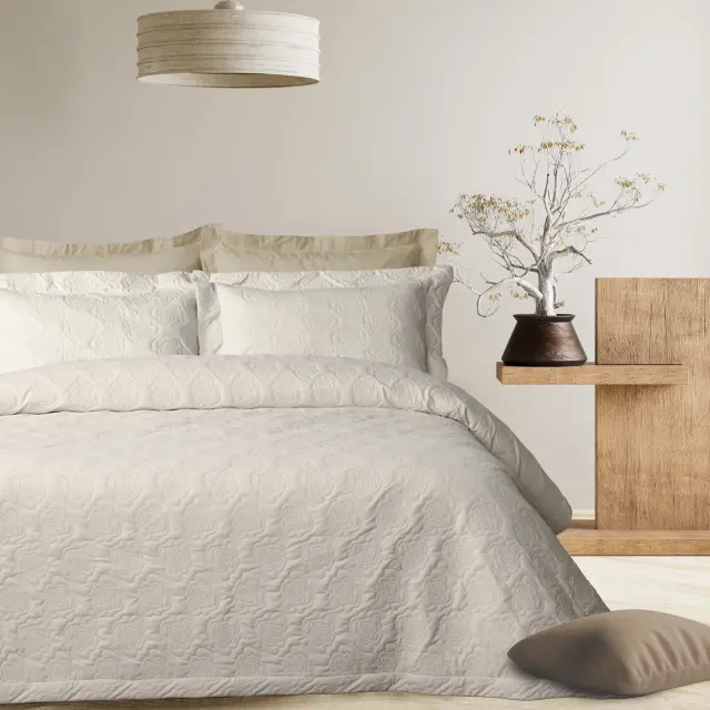 Κουβερλί 240x250 King Size Happy Das Home 0288 White 100% Microfiber