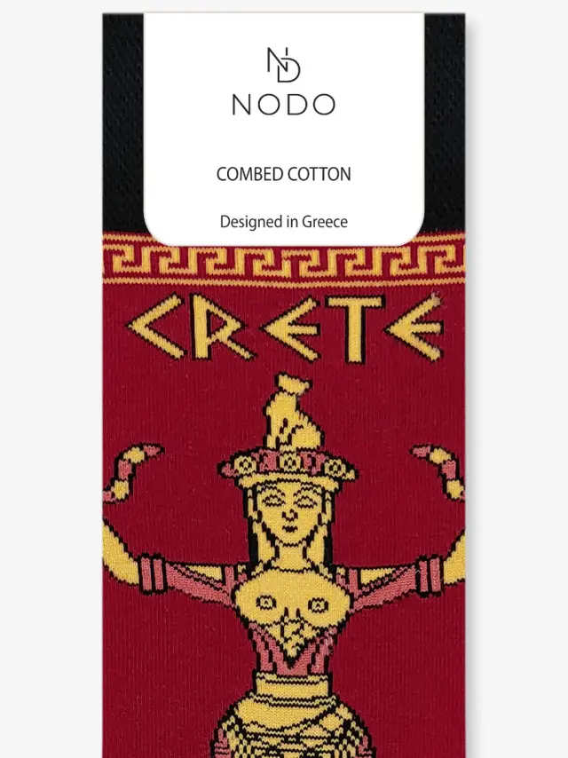 Κάλτσα Βαμβακερή με Σχέδια Minoan Snake Goddess NODO - ONE SIZE 3