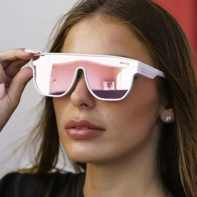 Ghetto Oversized Square Sunglasses White Frame for Women 3
