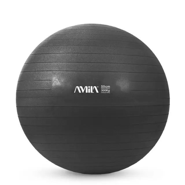 Μπάλα Γυμναστικής AMILA GYMBALL 55cm Μαύρη Bulk (48412)