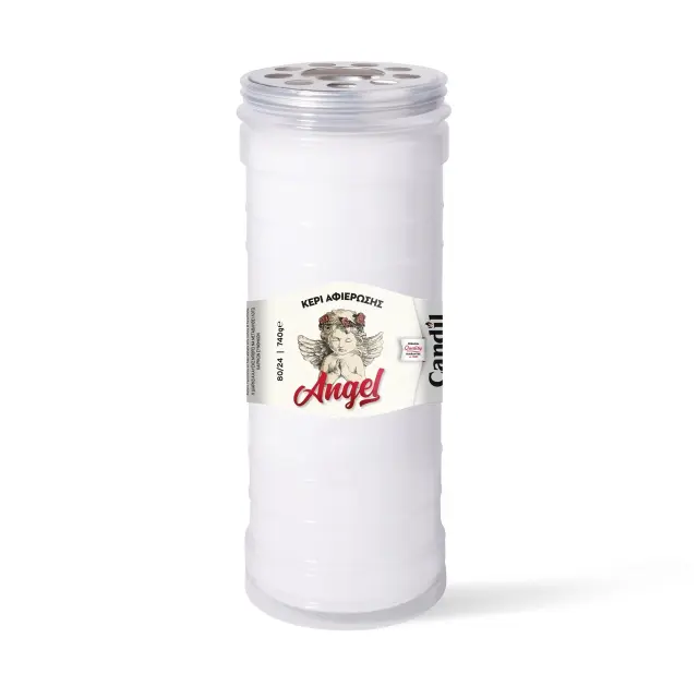 Candil Κερί Διάρκειας 8 Ημερών Max 80/21 Λευκό 8Χ21cm