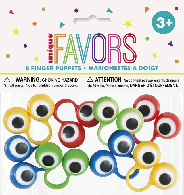 Παιχνίδι Δακτυλίου Ματάκια / Party Favours - Finger Puppets with Googly Eyes / 8 τεμ