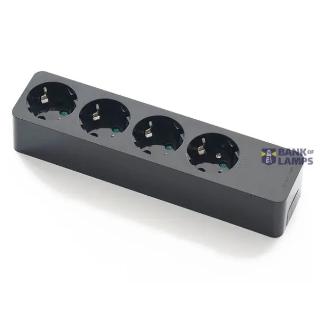 Extension without wire 16A 4P a/z black 2524-N FAMATEL