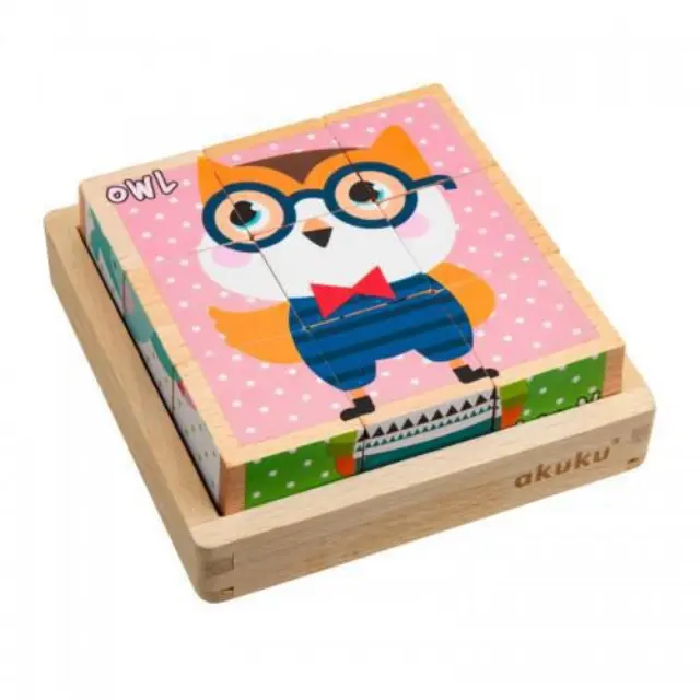 Akuku Εκπαιδευτικά ξύλινα κυβάκια 3