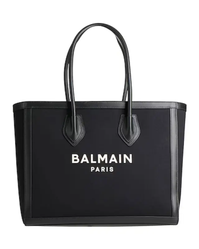 Balmain Maxi Canvas Logo Tote Τσάντα Μαύρη - 44,5 × 35 × 14 cm