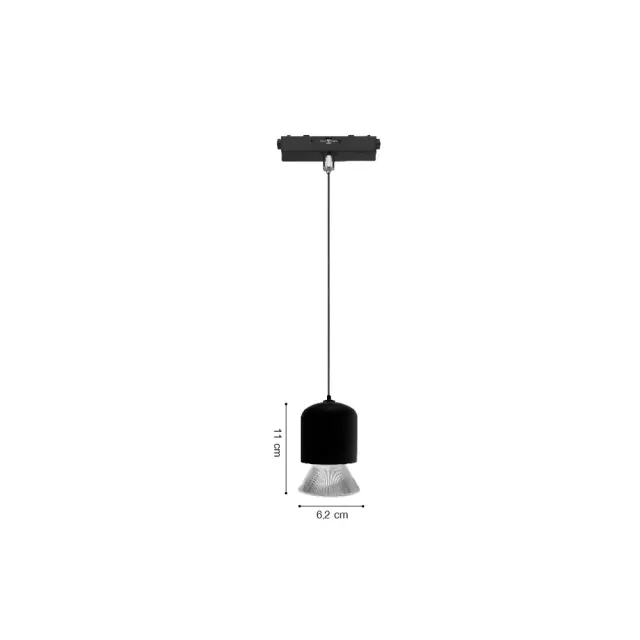 Inlight Κρεμαστό Φωτιστικό LED 7W 3CCT για Ultra-Thin μαγνητική ράγα σε μαύρη απόχρωση D:6,2X11cm (TMU0250-Black) 2