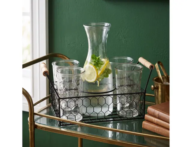 Σετ Κανάτα 1L & 4 Ποτήρια 450ml & Βαση Μεταλλική Excellent Houseware CD1001110